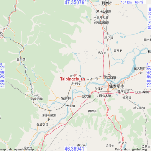 Taipingchuan on map