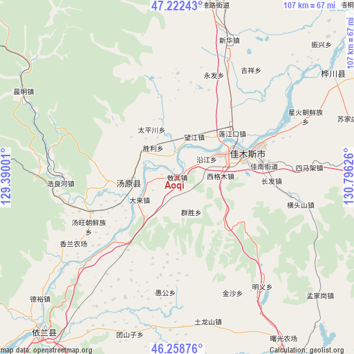 Aoqi on map