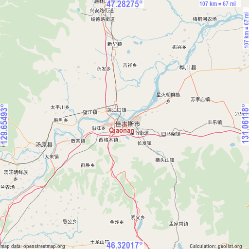 Qiaonan on map