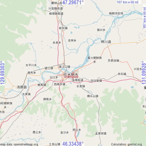 Jianguo on map