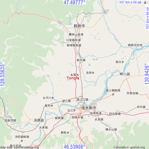 Yongfa on map