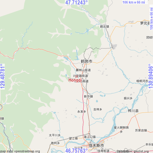 Hongqi on map