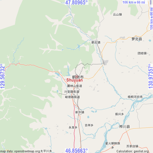 Shuyuan on map