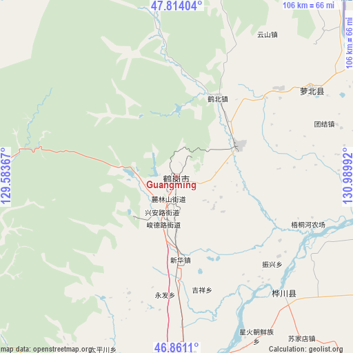 Guangming on map