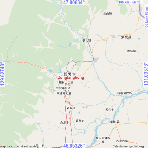 Dongfanghong on map