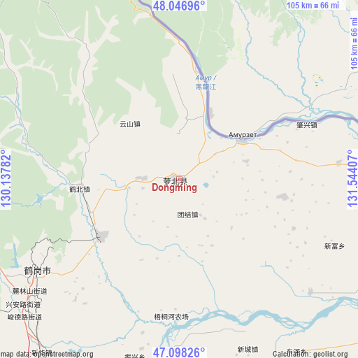 Dongming on map