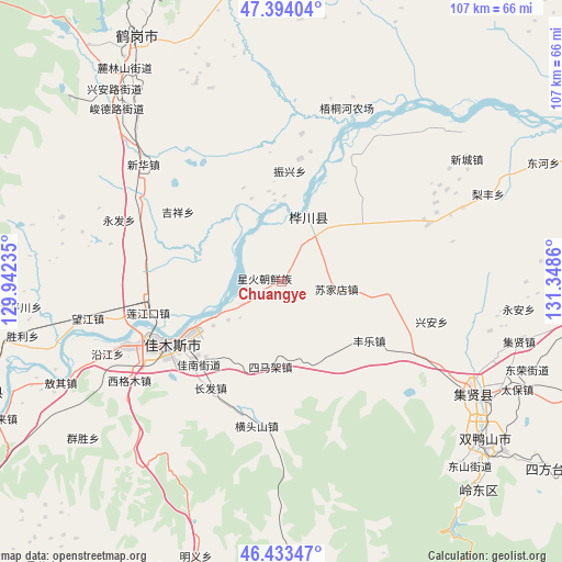 Chuangye on map