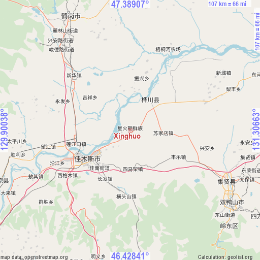 Xinghuo on map