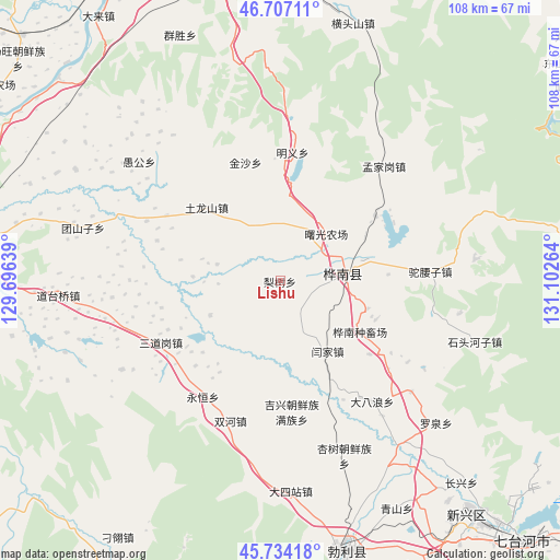 Lishu on map