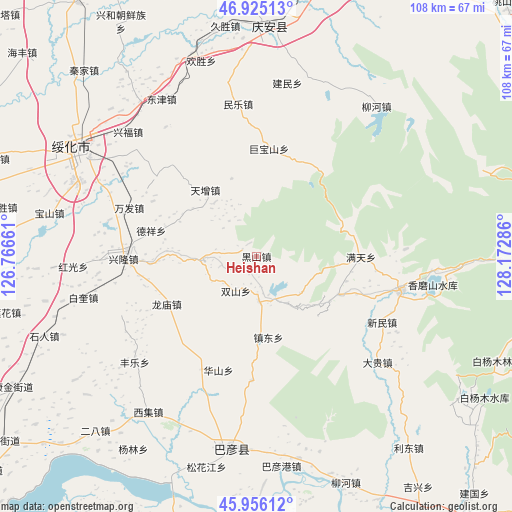 Heishan on map