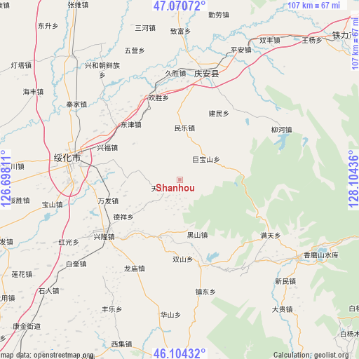 Shanhou on map