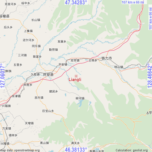 Liangli on map