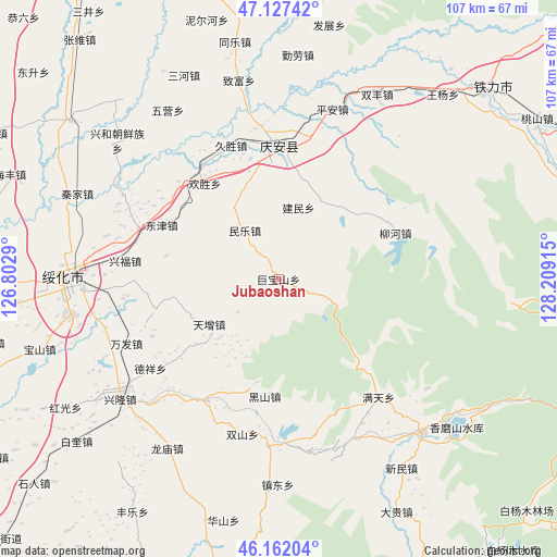 Jubaoshan on map