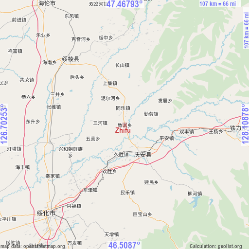 Zhifu on map