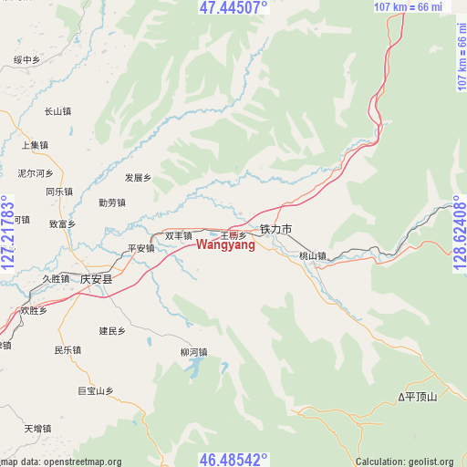 Wangyang on map