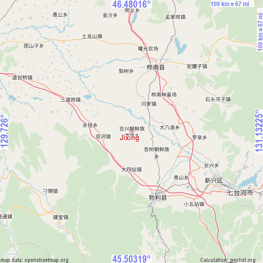 Jixing on map