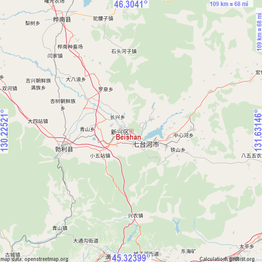 Beishan on map