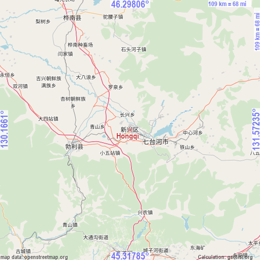 Hongqi on map