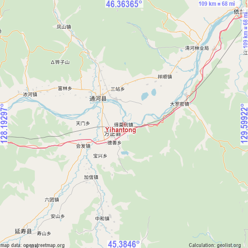 Yihantong on map