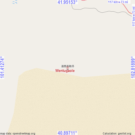 Wentugaole on map