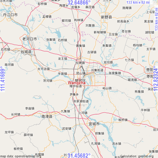 Wangzha on map