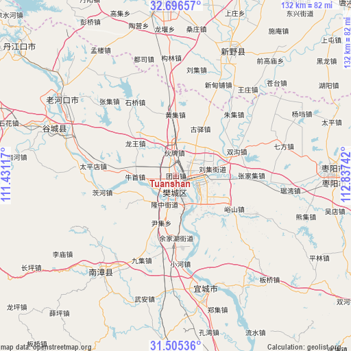 Tuanshan on map