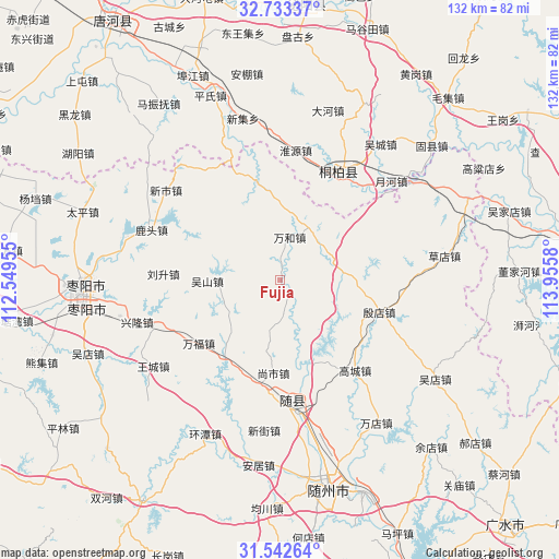 Fujia on map