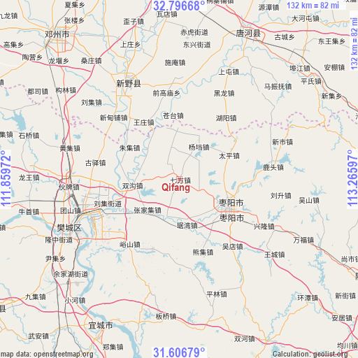 Qifang on map