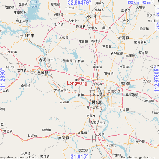 Longwang on map