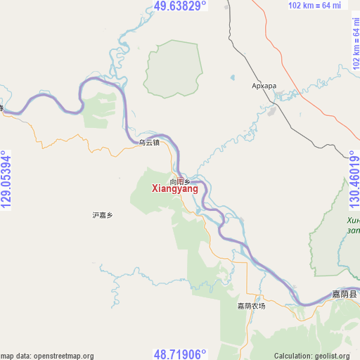 Xiangyang on map