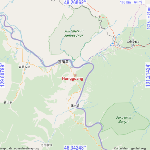 Hongguang on map