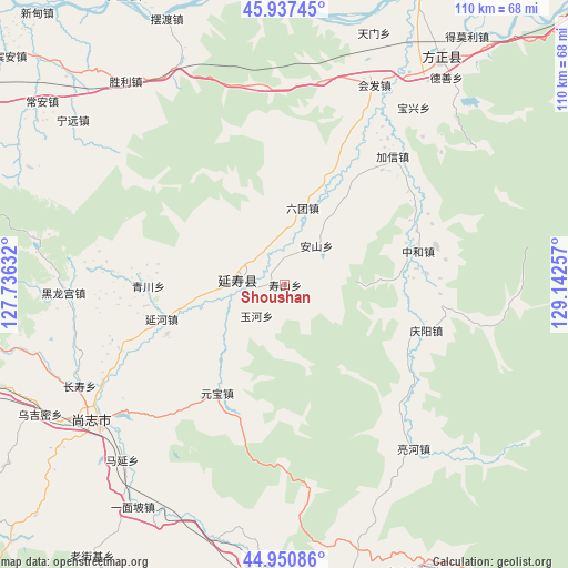 Shoushan on map