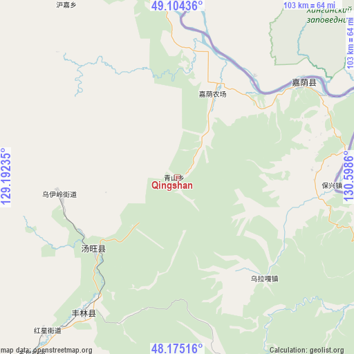 Qingshan on map