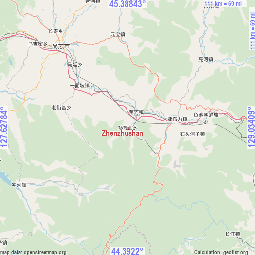 Zhenzhushan on map