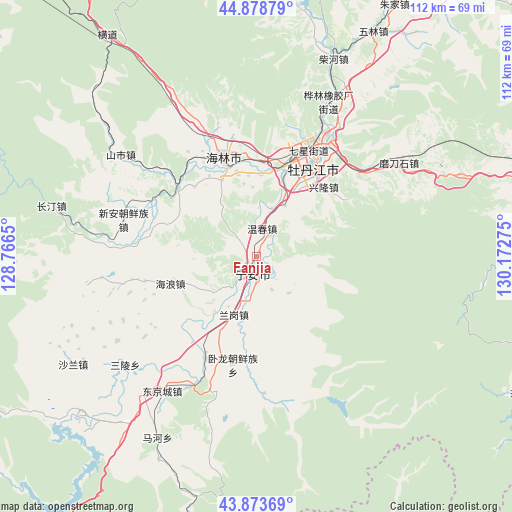 Fanjia on map