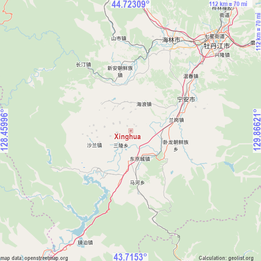 Xinghua on map