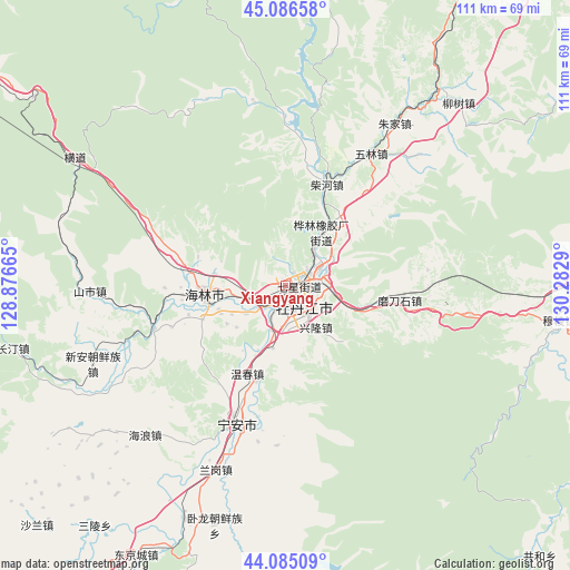 Xiangyang on map