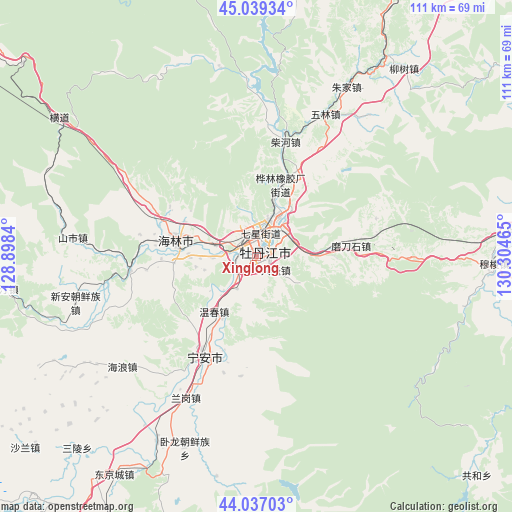 Xinglong on map