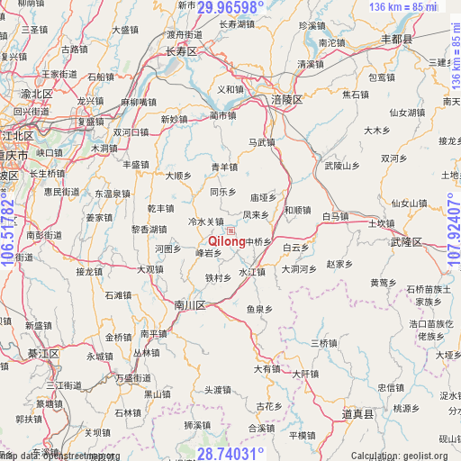 Qilong on map