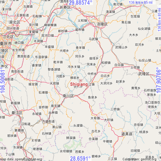 Shiqiang on map