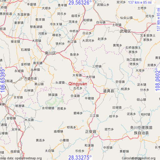 Qingyuan on map