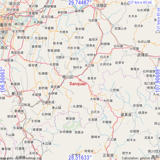 Sanquan on map