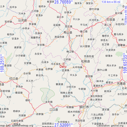 Dalu on map