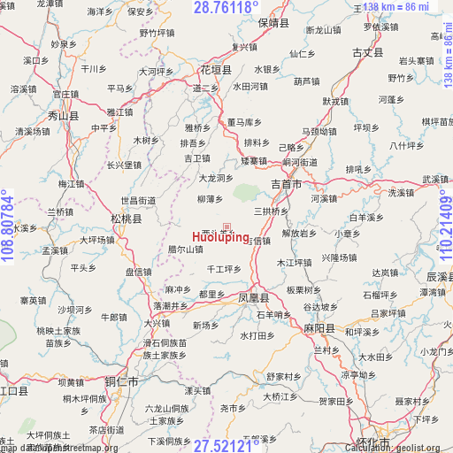 Huoluping on map