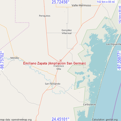 Emiliano Zapata (Ampliación San Germán) on map