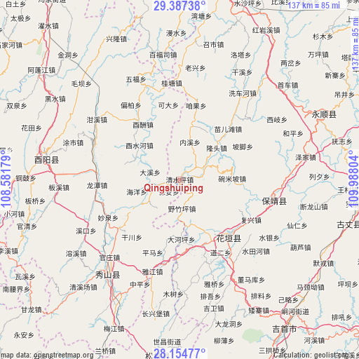 Qingshuiping on map