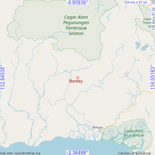 Merdey on map