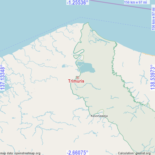 Trimuris on map