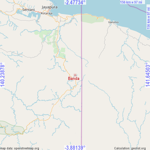 Banda on map