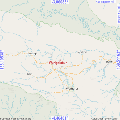 Wurigelebur on map